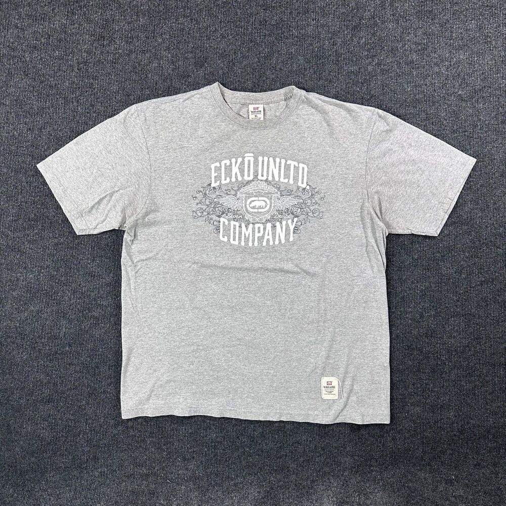 Vintage Y2k ECKO UNLTD Company Gray Mens XL Graphic T-Shirt